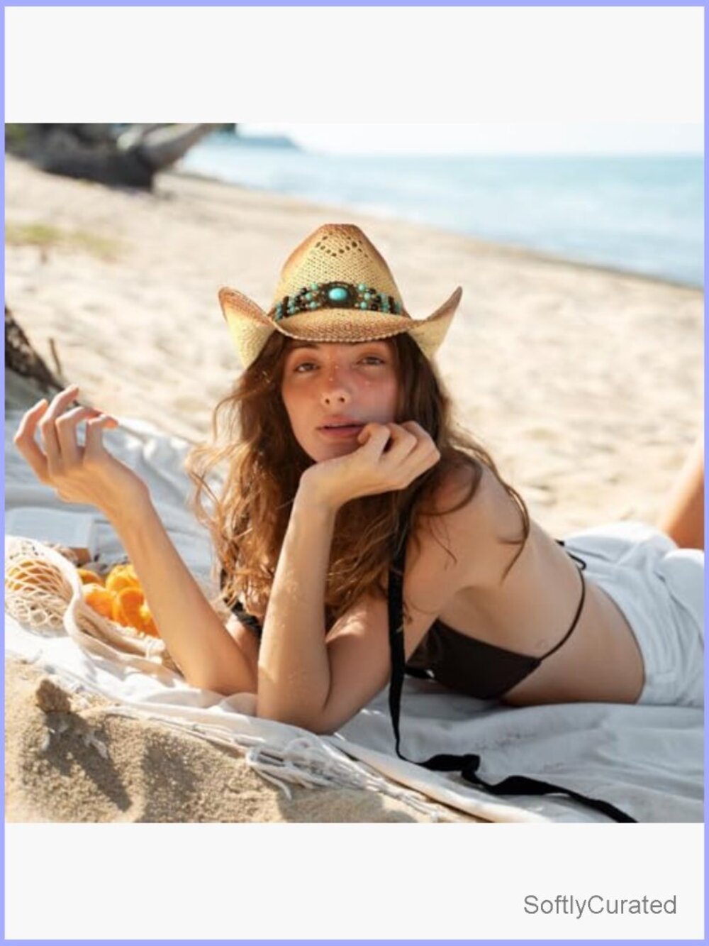 Straw Cowboy Hat with 3 Interchangeable Bands Adult Western - Picture 6 of 7